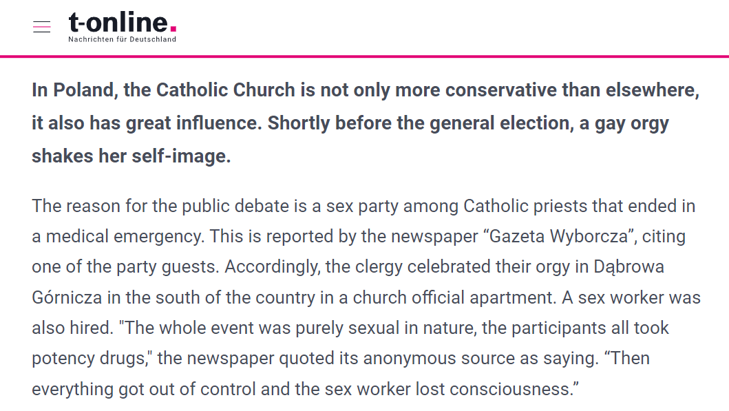 disclosetv's tweet photo. NEW - Gay orgy among Catholic priests in Poland ended in a medical emergency as a "sex worker lost consciousness." https://t.co/zCTQ3ZYMJH