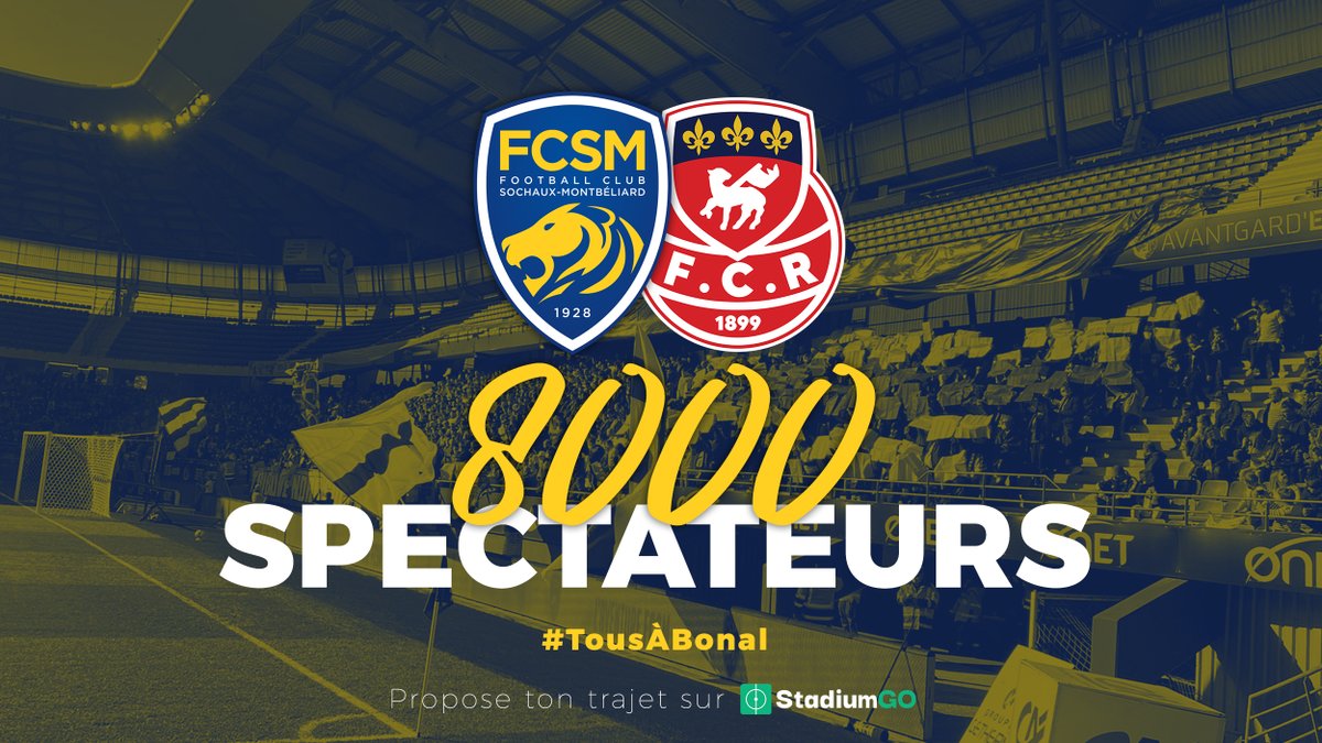 🚨 OFFICIEL ! 8000 places vendues pour Sochaux - Rouen ! #FCSMFCR Obtenez vos billets ici ▶️ billetterie.fcsochaux.fr