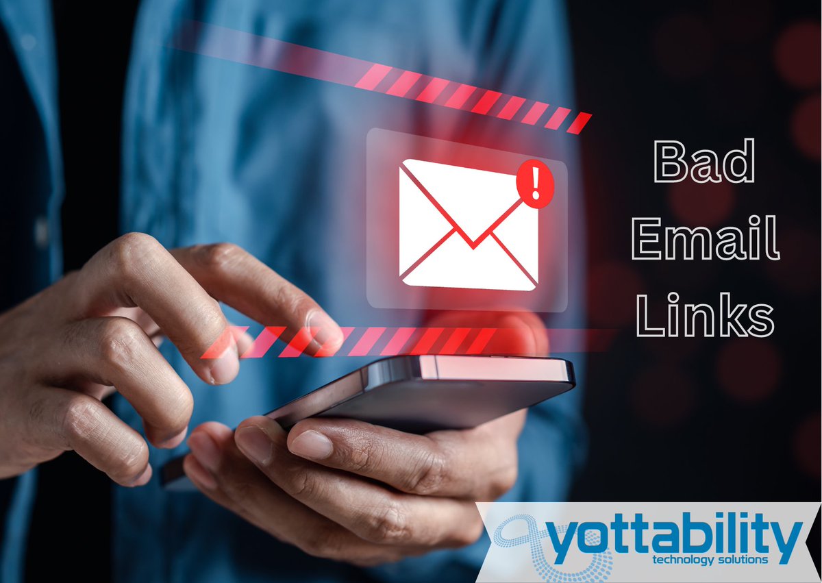 Yottability's tweet image. Bad email links are a common vehicle for email attacks, including phishing and malware distribution. 

zurl.co/YWGH