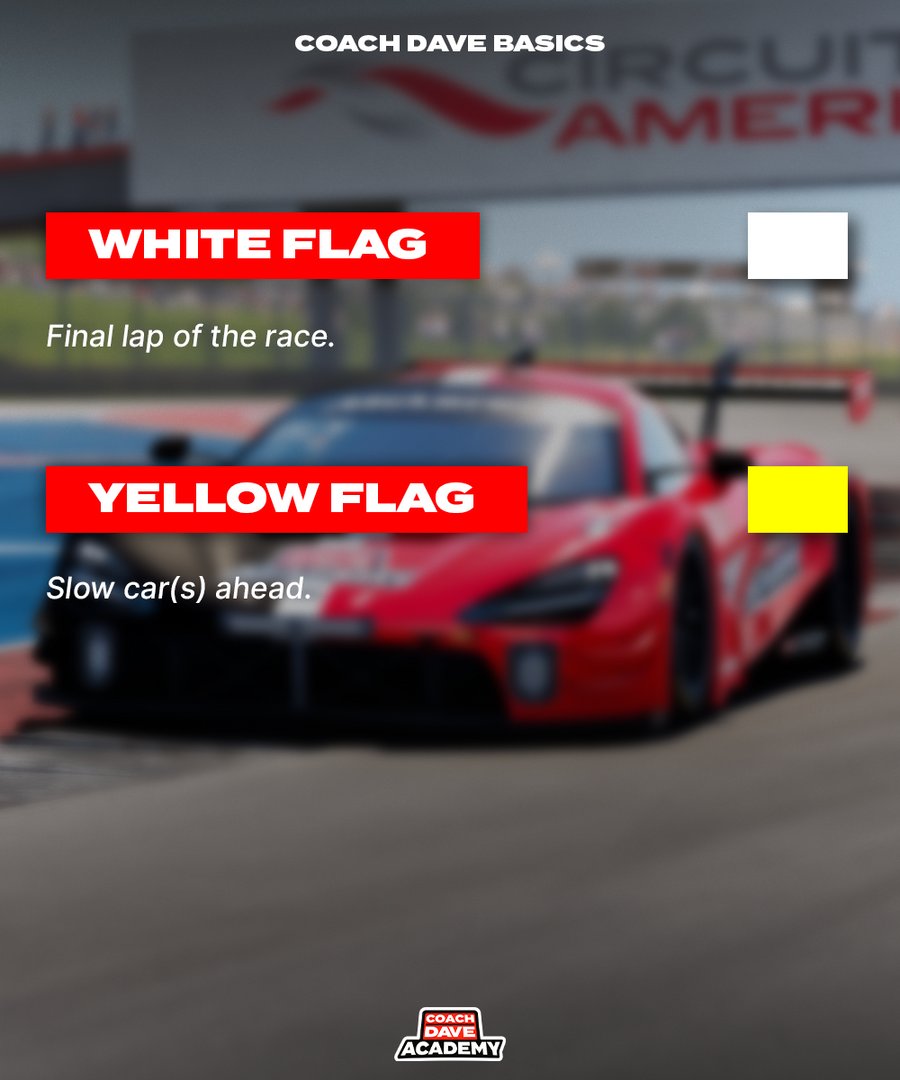 Welcome to 'Sim Racing Basics' at Coach Dave Academy! 🚗💨

🚦 Flags are crucial in sim racing for safety and fairness. Understanding them is key to becoming a better driver. Have questions? Ask below! 🤔🏁

#SimRacingBasics #iRacingFlags #CoachDaveAcademy #SimRacing101