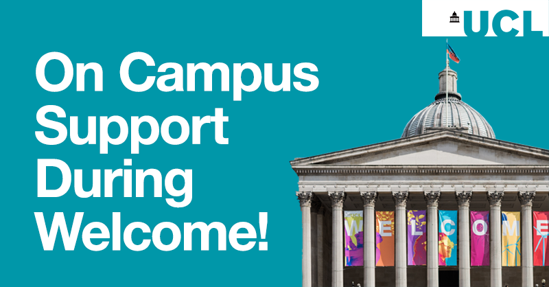 Welcome To UCL! 👋 There is so much support on campus this week to help give you the best start at university. Check out the Support Services Fair, chat to a Welcome Ambassador or visit the Health and Wellbeing Hub and much more: ucl.ac.uk/students/new-s… #WelcomeToUCL 🏛️