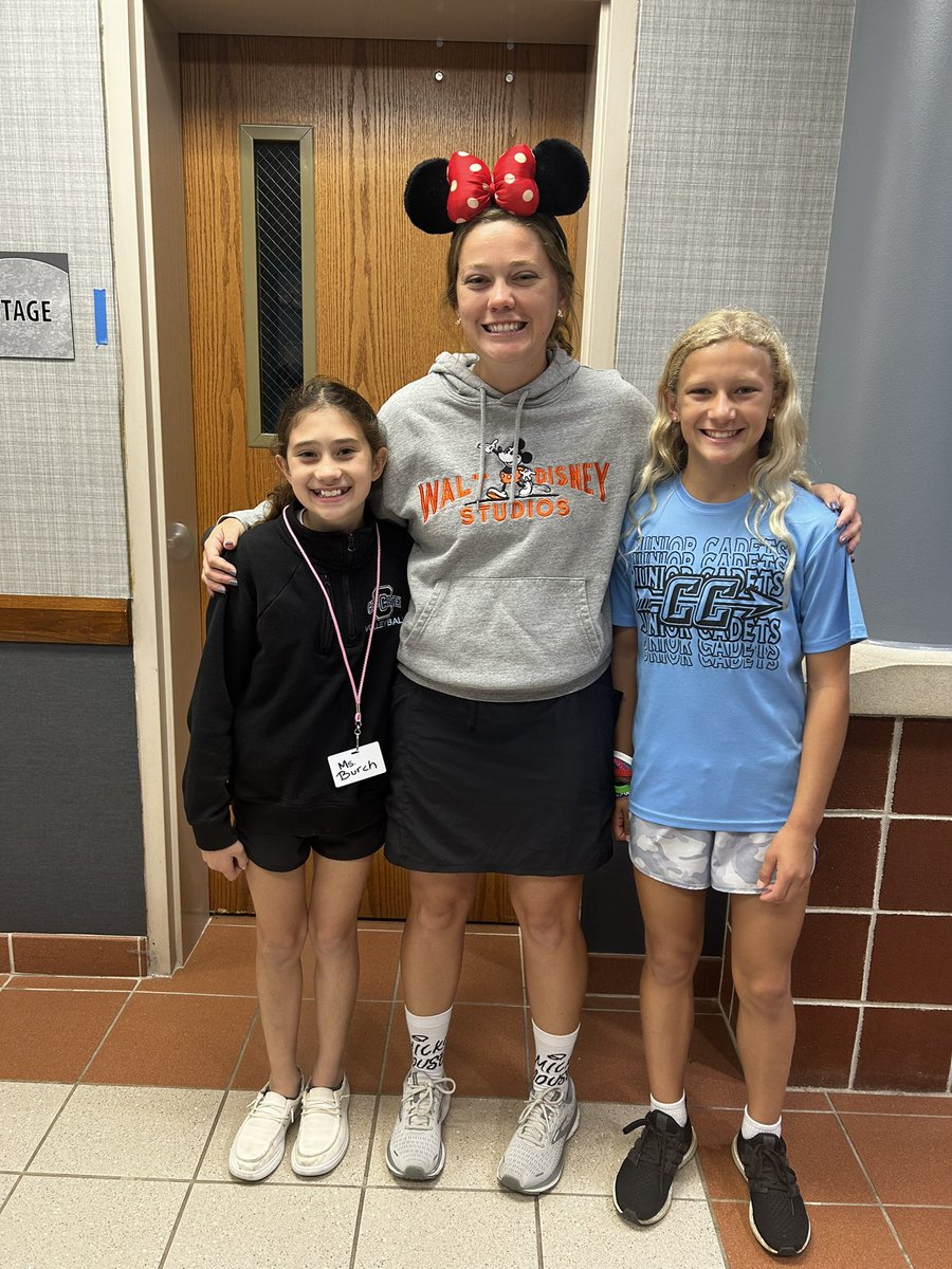 Future career day. Found a few special PE teacher friends. 😄

Miss Burch is “I wanna be at Disney World everyday” career. 😂