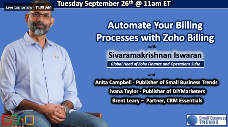 #Webinar tomorrow at 11AM ET (8AM PT) "Automate Your Billing Processes with <a href="/ZohoBilling/">Zoho Billing</a> - set a reminder to attend! linkedin.com/events/automat…