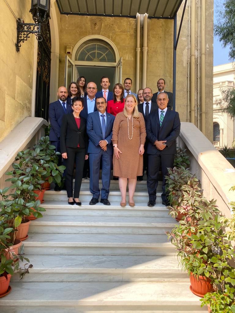SECO_StateSec's tweet photo. #StateSecOnAMission in Cairo for meetings with the 🇪🇬 government &amp; the 🇨🇭 private sector to discuss trade, investments &amp; cooperation. Egypt is Switzerland’s largest export market in Africa &amp; a hub for 🇨🇭 businesses at the crossroads btw Africa, the Middle East &amp; Europe 🌍. https://t.co/sCOXEixAqI