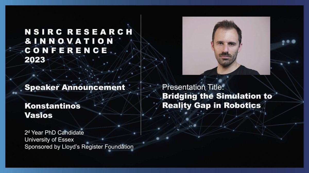 #Throwback to the @NSIRC Research & Innovation Conference 2023!

Konstantinos Vasios from @Uni_of_Essex has joined the event to present his @projectSoftGrip  work “Bridging the Simulation to Reality Gap in Robotics”.

softgrip-project.eu/news-media/144…