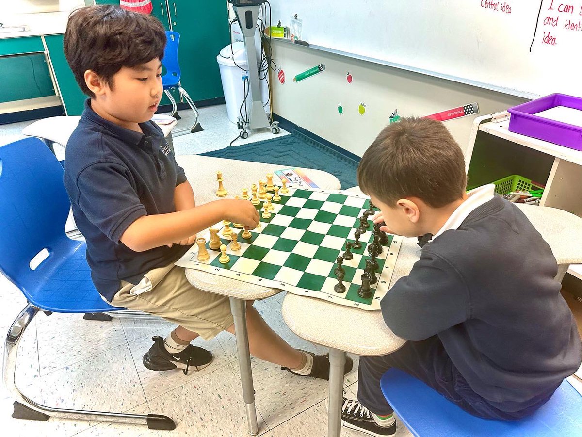 CBACaryNC's tweet photo. βοΈ Checkmate your doubts, unlock your potential! π² Embracing confidence, strategy and growth through Triangle Chess Club through our enrichment program here at CBA. Watch as reading, math and social skills sore to new heights! ππ #CheckmateSuccess #OnlyAtCBA #Cheetahfierce π https://t.co/giLFN4Mt12
