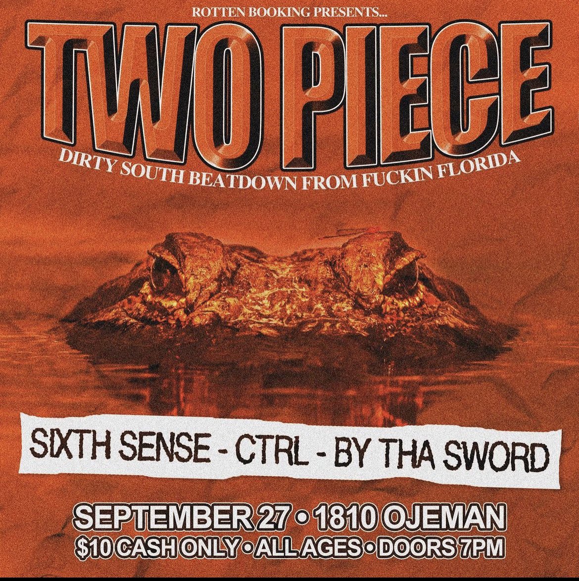 Catch <a href="/TwoPieceband/">👊🏽Two-Piece👊🏽</a> bring that dirty south beat down to Houston with locals at <a href="/1810oje/">1810 Ojeman</a> on Wednesday! Pissed on opening 🕺🏻