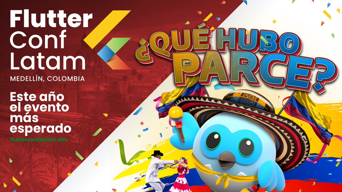 FlutterConfLAT's tweet photo. 🥳¡A 30 días del evento!
¿Estás listo para #FlutterConfLatam ? Falta poco para que podamos disfrutar de este gran evento. ¡No te lo pierdas!

30 days from the event!🥳  
Are you ready for #FlutterConfLatam? It won't be long before we can enjoy this great event.
Do not miss it! https://t.co/4iUywEppU7