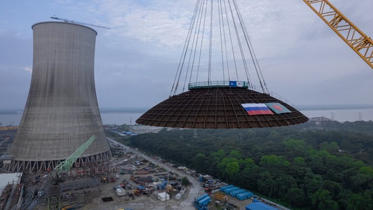 W_Nuclear_News's tweet photo. The installation of the steel structures of the outer containment dome has been completed in record time at unit 2 of the Rooppur #nuclear power plant in Bangladesh https://t.co/XxDbA5tXcr https://t.co/aH6Ur4d3rF