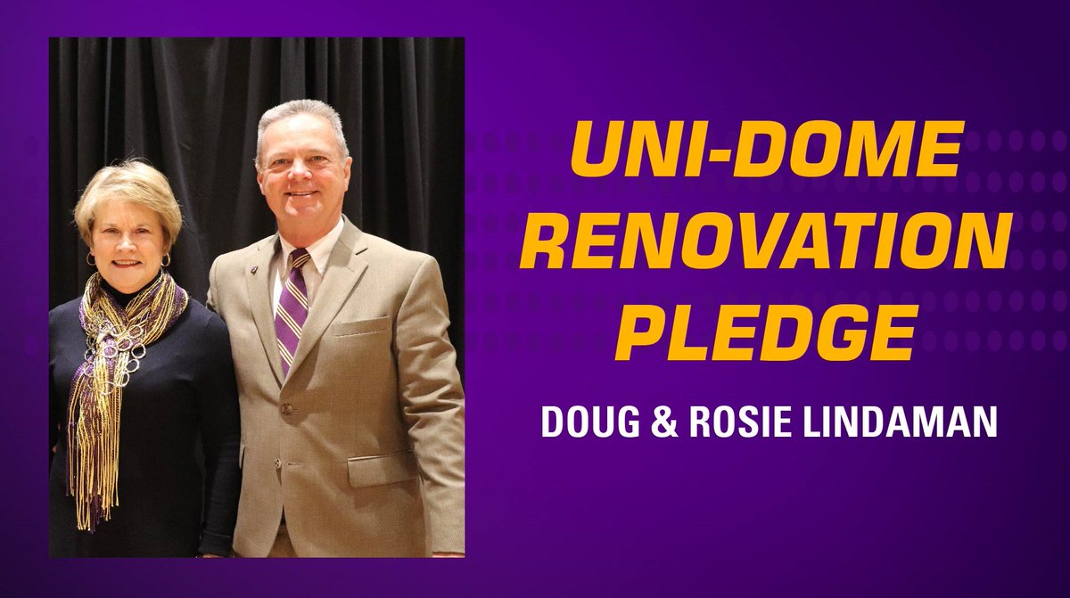 Doug and Rosie Lindaman, both 1972 UNI graduates, pledge major investment to UNI-Dome renovation project.

📰 bit.ly/3Zx56ad

#EverLoyal #1UNI