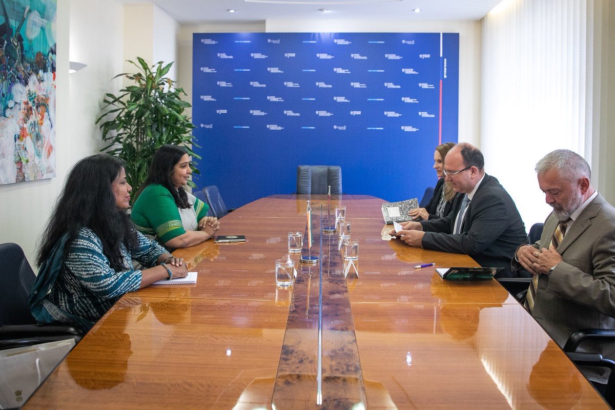 Miroslav Wlachovsky (@mwlachovsky) on Twitter photo Delighted to meet new Ambassador of #India 🇮🇳 to #Slovakia 🇸🇰 H. E. Apoorva Srivastava <a href="/_apoorvasri/">Apoorva Srivastava</a>. Many topics discussed, such as increasing trade turnover & deepening of bilateral #relations in many areas of common interest. Wished her all the best during mission in Slovakia. Delighted to meet new Ambassador of #India 🇮🇳 to #Slovakia 🇸🇰 H. E. Apoorva Srivastava <a href="/_apoorvasri/">Apoorva Srivastava</a>. Many topics discussed, such as increasing trade turnover & deepening of bilateral #relations in many areas of common interest. Wished her all the best during mission in Slovakia.