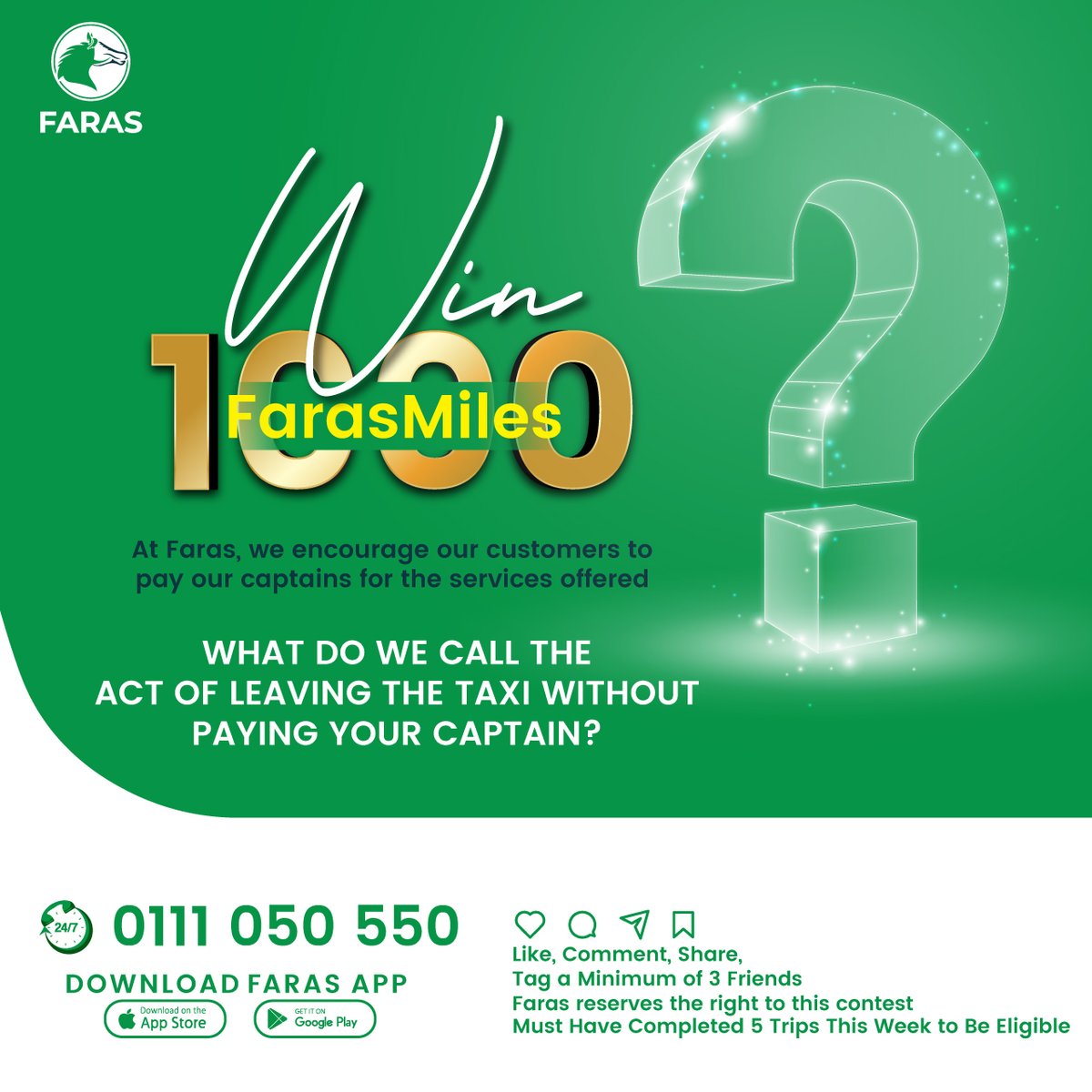 𝐀𝐧𝐨𝐭𝐡𝐞𝐫 𝐓𝐫𝐢𝐯𝐢𝐚 𝐪𝐮𝐞𝐬𝐭𝐢𝐨𝐧!

3 winners will be Selected randomly.

Follow the rules below to enter:
1. Follow, like, and share this POST.
2. Tag 3 of your friends.
3. Follow us on all platforms.
4. Faras reserves the right to this contest.