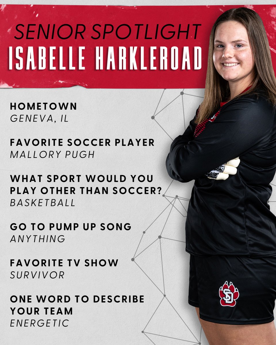 SDCoyotesSoccer's tweet photo. Get to know #32 senior Isabelle Harkleroad 🤩

#GoYotes x #WeAreSouthDakota https://t.co/tscstM7aE0