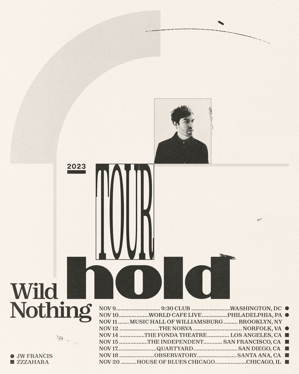 2023 'HOLD' tour with @JWFranfran & @zzzahara__ starts on November 9th! Get your tickets now 🖤 wildnothingmusic.com/tour