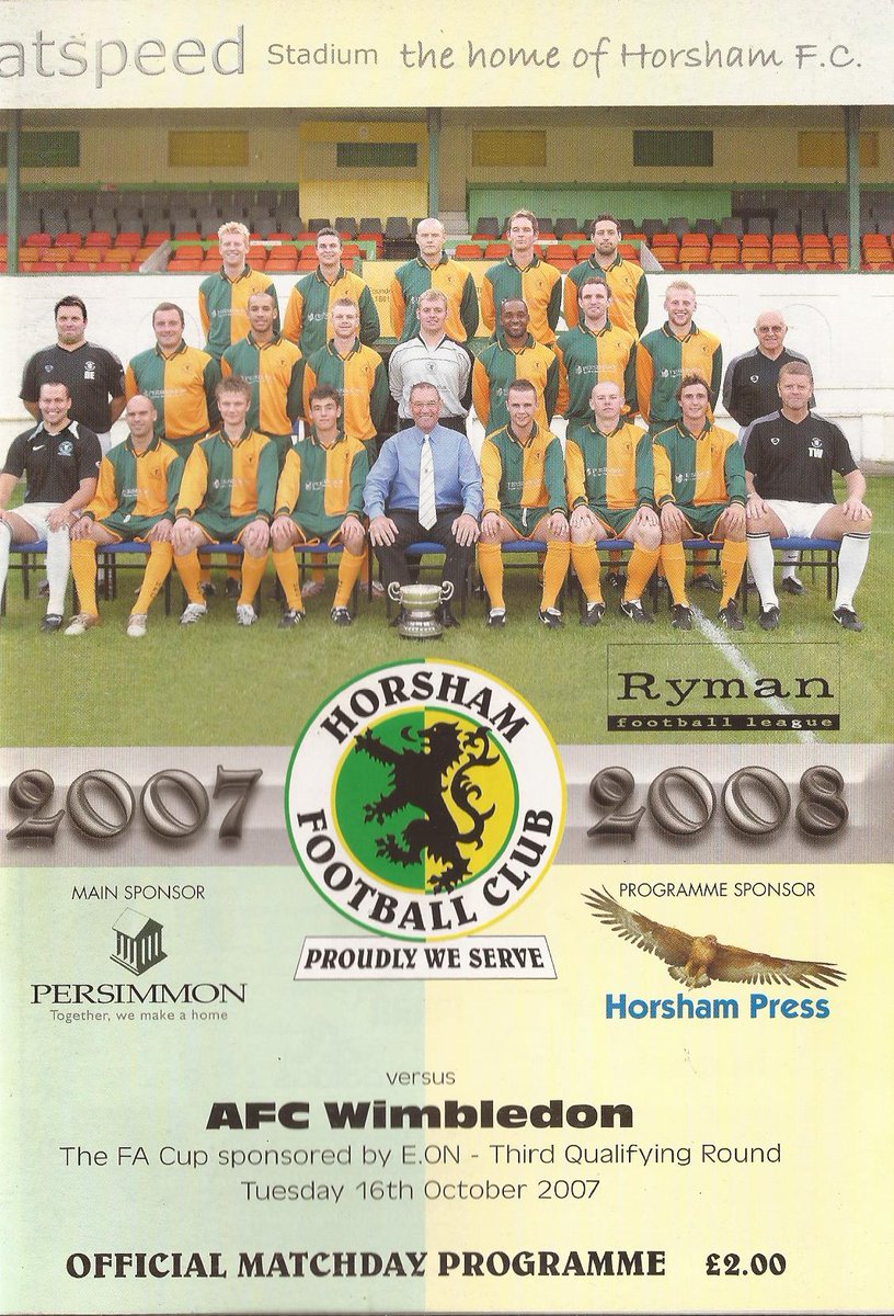 3rd QUALIFYING ROUND PAST

Each day this week we are turning back the clock to focus on a memorable FA Cup 3rd Qualifying round performance from years gone by.

First, during our epic run to the 2nd Round: 

2007/08 AFC Wimbledon Home (Replay)

horshamfc.co.uk/matches/2007-0…

#horshamfc