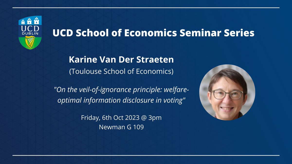 Today we are hosting Karine Van der Straeten from @TSEinfo as our seminar speaker: