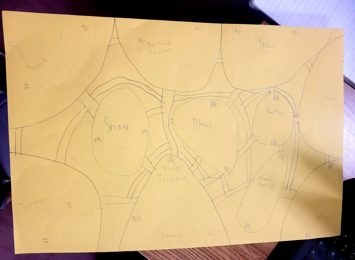 historynerdtchr's tweet photo. Working on maps for our theme parks... this one is for a Magic Treehouse land! #imagineeringinabox #goinggifted #WeareRACERS #CLIMB @RCE_HCS https://t.co/rZvWFzOHnG
