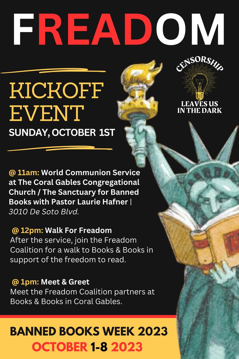 BooksandBooks's tweet image. This weekend, join us celebrating #fREADom #miami! #notbannedatbooksandbooks #booktwitter