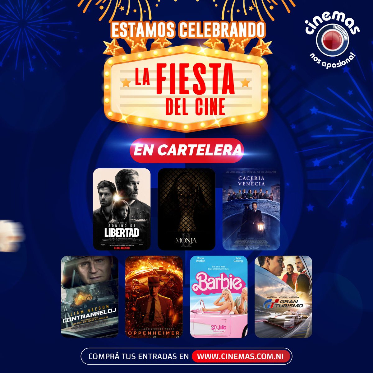 CinemasNic's tweet photo. ¡Celebremos la #FiestaDelCineEnCinemas!🥳

TODOS LOS CINEMAS- TODAS LAS PELÍCULAS- TODOS LOS HORARIOS 🤩Vení a disfrutar de tus películas favoritas el 25, 26 y 27 de septiembre sólo en tus Cinemas favorito 😎

#NosApasiona🍿🎬 https://t.co/FgxN6XR8FK