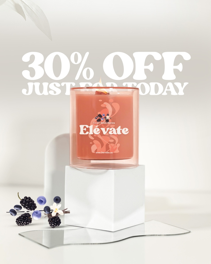 🚨 TODAY ONLY: 30% OFF 'Elevate' Sweet Berries 🍇✨

 🔥 Get a jaw-dropping 30% discount, but act FAST – this unbeatable offer disappears at midnight! Don't wait, ignite your space NOW! 🕛💥 #FlashSale #CandleObsession 🔥🕯️

derritete.us/product-page/e…