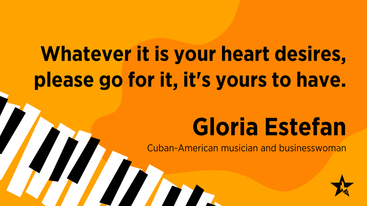 GilMattos's tweet photo. “Whatever it is your heart desires, please go for it, it's yours to have.”  – Gloria Estefan, Cuban-American musician and businesswoman
You heard Gloria–go for it!  

#EducationUSA #ccbeufranca #bnc #americanspace #EmbaixadaEUA #ConsuladoEUASP #StudyWithUS #MondayMotivation https://t.co/1fq8wtnBXR