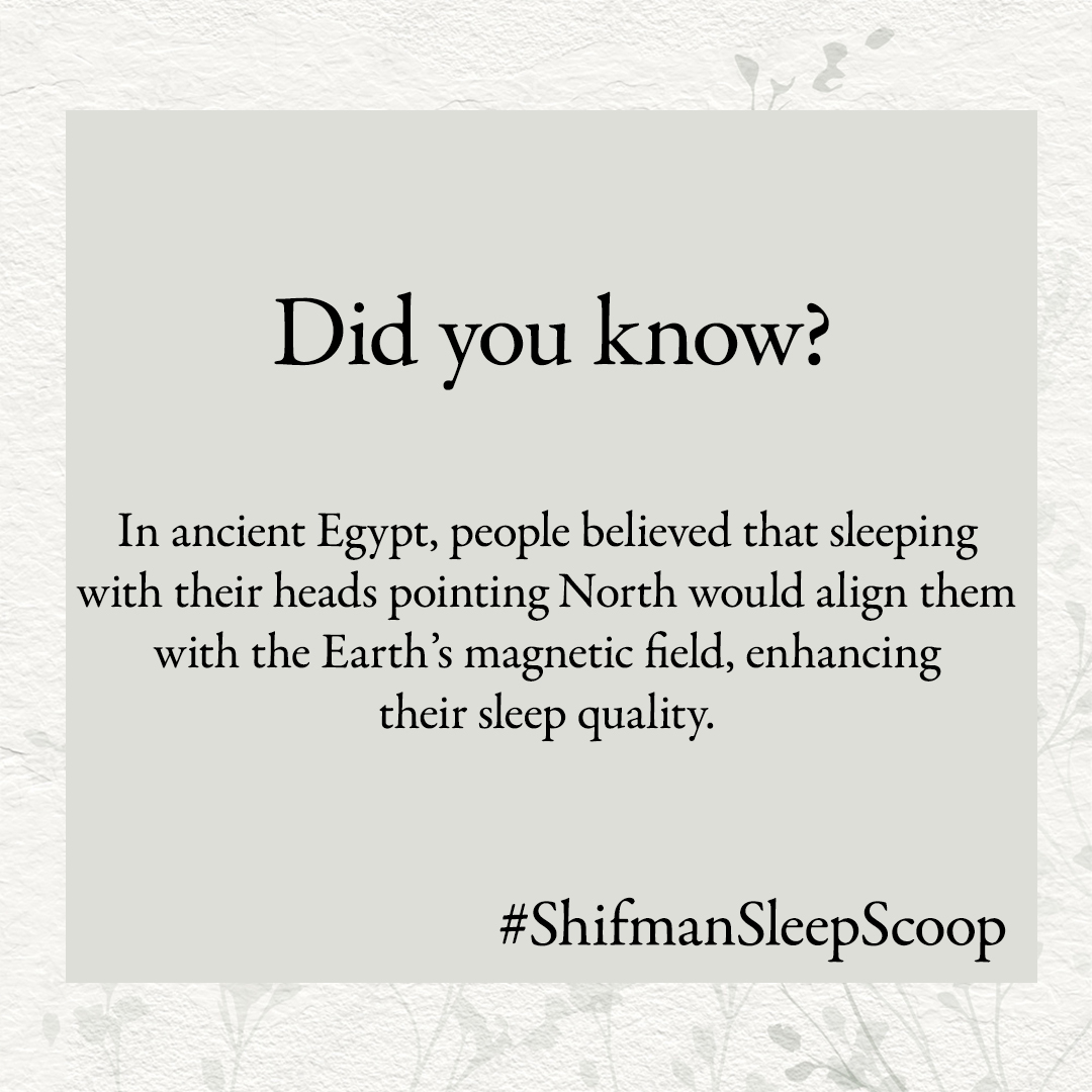 #sleepscoop #ShifmanDifference #didyouknow #themoreyouknow #AncientEgypt #SleepBeliefs #SleepingTraditions #EarthMagneticField #SleepEnhancement #HistoricalSleep #NorthSleeping #AncientWisdom #SleepQuality