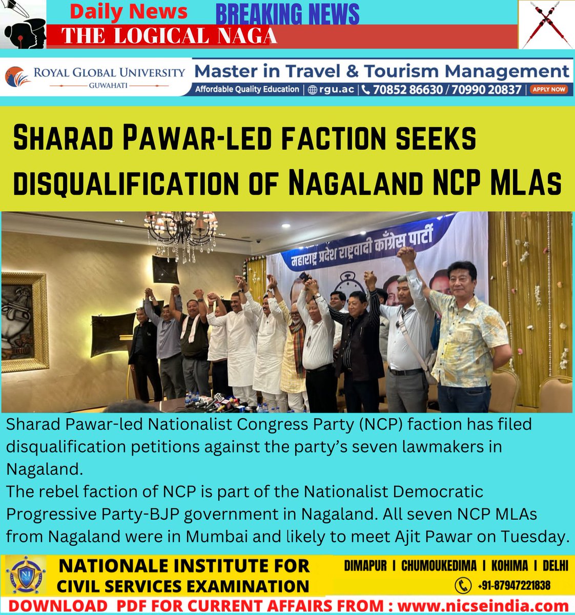 Sharad Pawar-led faction seeks disqualification of 7 Nagaland NCP MLAs