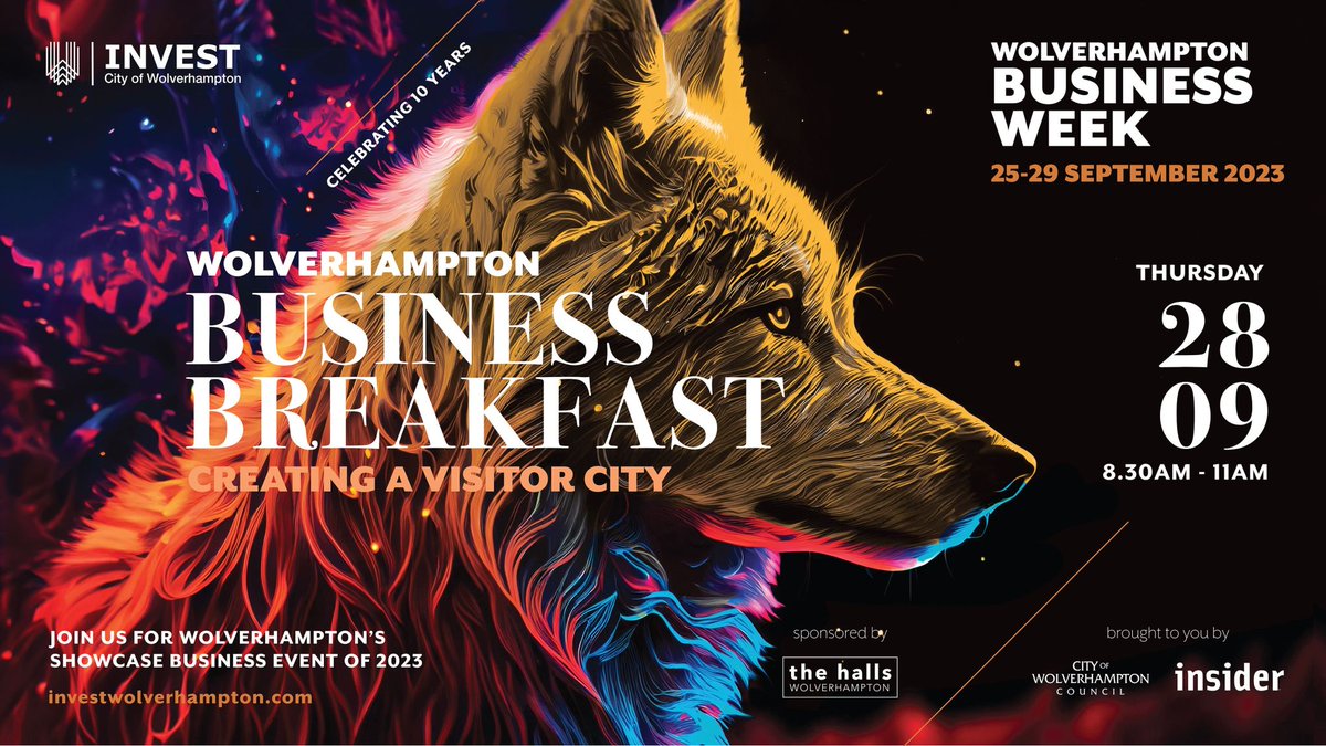 Simon Cooke will be speaking at Wolverhampton's Annual Business Breakfast on Thursday 28th September.

The theme will be around the city’s growing visitor economy &amp; the opportunities being created through recent &amp; planned investment.

insidermedia.com/event/wolverha…