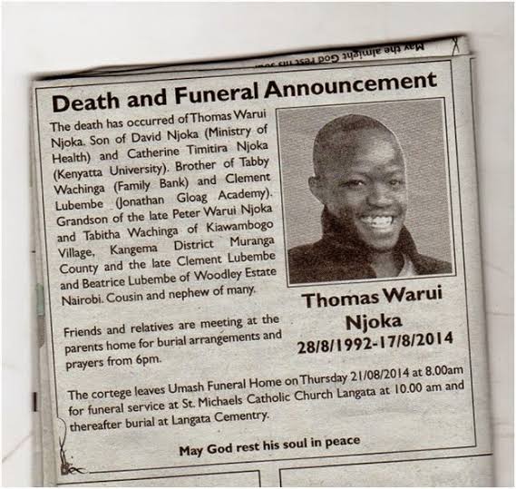 eduzmi's tweet photo. When I recall Tomaso Gagula's story, gunned down around 2014 huko, I wonder what would push one into crime despite coming from a loaded family. Kid's maternal grandpa was an MP and Assistant minister (Clement Lubembe), who also happened to be the father of former AG Githu Muigai https://t.co/Dv2aE5b01T