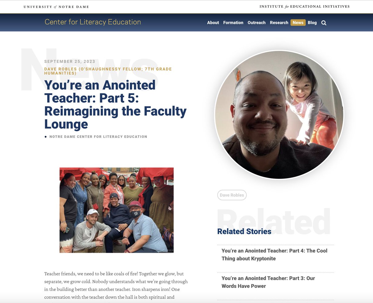 It's the final installment! '...it’s the people who make the building, so huddle for warmth, bring a bluetooth speaker, play some Motown, set the mood, & invite the following teacher archetypes to your faculty lounge...' - iei.nd.edu/initiatives/no… @ieiatnd @LevelUPteach @ACEatND