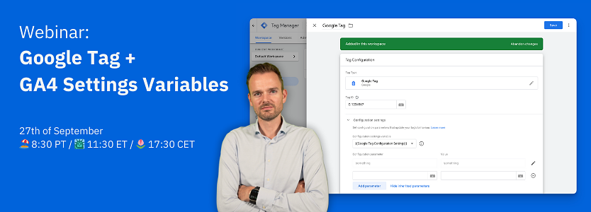 RickDronkers's tweet image. On Wednesday the 27th (in 2 days!) I&apos;m hosting a webinar about the new Google Tag and Settings Variables. This change should significantly impact how you implement your Google Analytics 4 (and probably in the future also your Ads) tags.