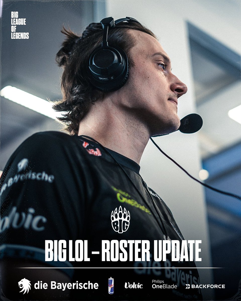 LOL Roster Update:
Rulfchen tritt aus dem Starting Lineup zurück, bleibt aber weiterhin ein wichtiger Teil von BIG. 🫶
Neue Abenteuer warten!