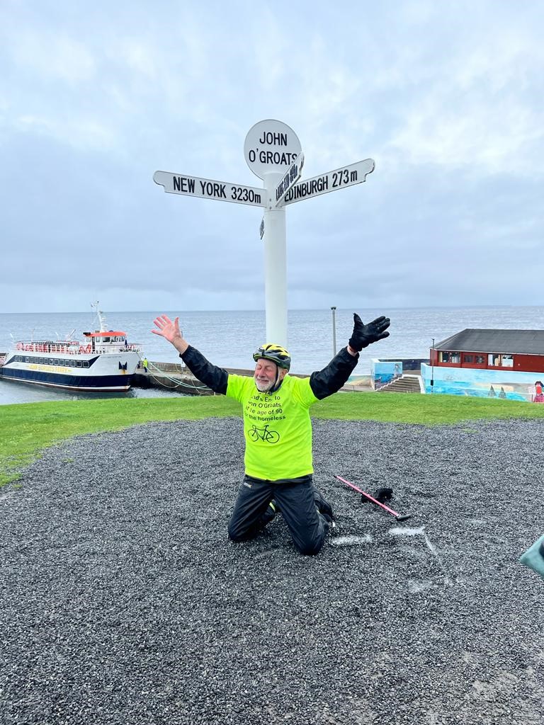 Cycling UK (@wearecyclinguk) on Twitter photo "When I get on a bike I'm 20 years younger."
He's done it. Cycling UK member Peter Langford, aged 90, has become the oldest person to cycle the length of Britain, riding over 1,000 miles from Land's End to John o'Groats. What a remarkable achievement.
Huge congratulations! 👏💙 "When I get on a bike I'm 20 years younger."
He's done it. Cycling UK member Peter Langford, aged 90, has become the oldest person to cycle the length of Britain, riding over 1,000 miles from Land's End to John o'Groats. What a remarkable achievement.
Huge congratulations! 👏💙