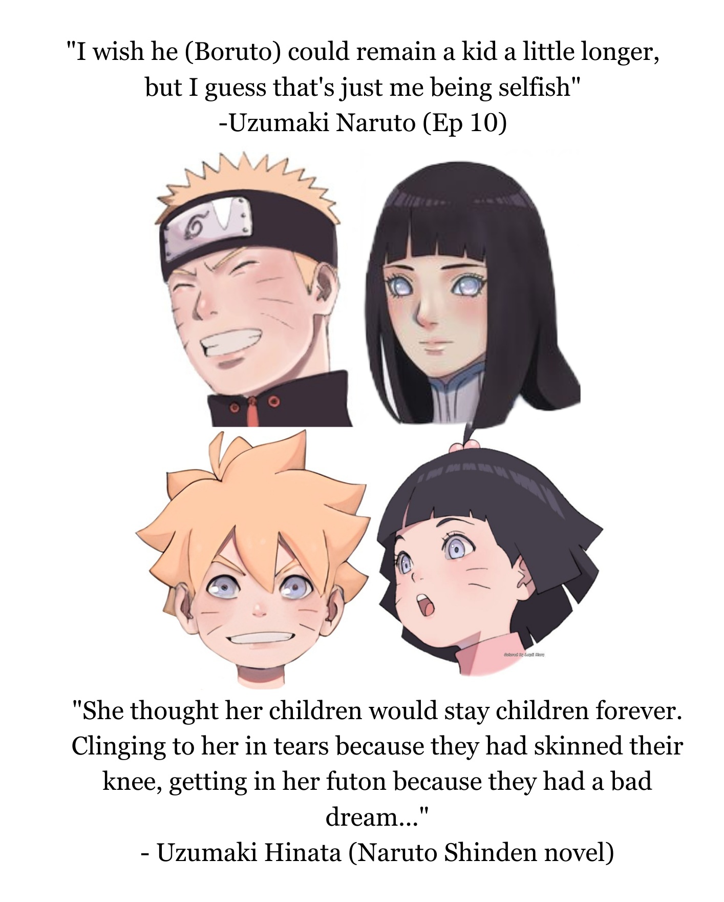 Brenton on X: Naruto/Hinata/Boruto/Himawari, out for some quality time the  week before Naruto became Hokage. Always puts a smile on my face whenever  I'm drawing these four, the Uzumakis and wholesomeness go