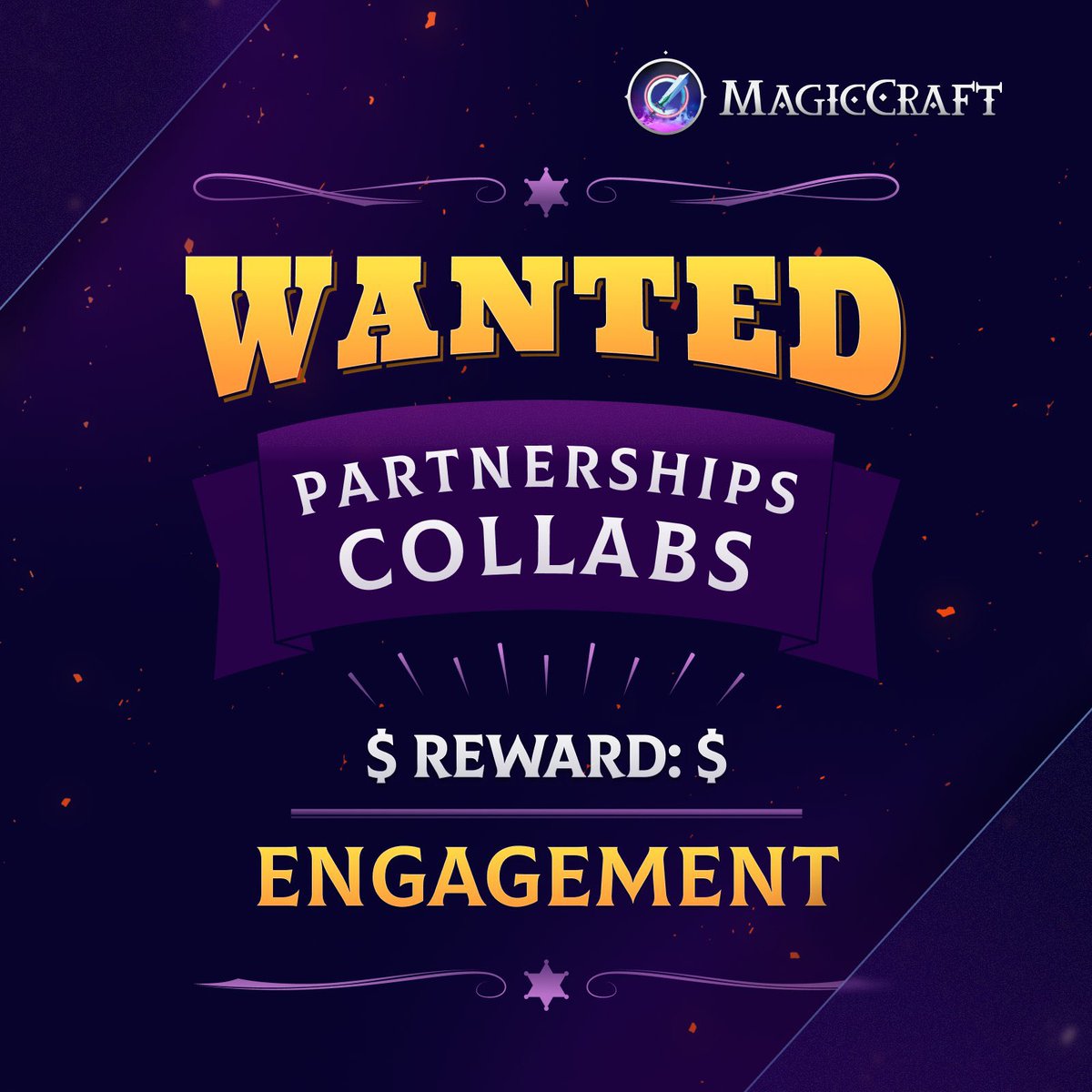 MagicCraftGame's tweet photo. 📣 Hey $MCRT community! 

If you want to help us get more partnerships: 
1️⃣ RT this tweet
2️⃣ tag your favourite projects you want us to collaborate with below! 👇 https://t.co/EiBnF9EPwS