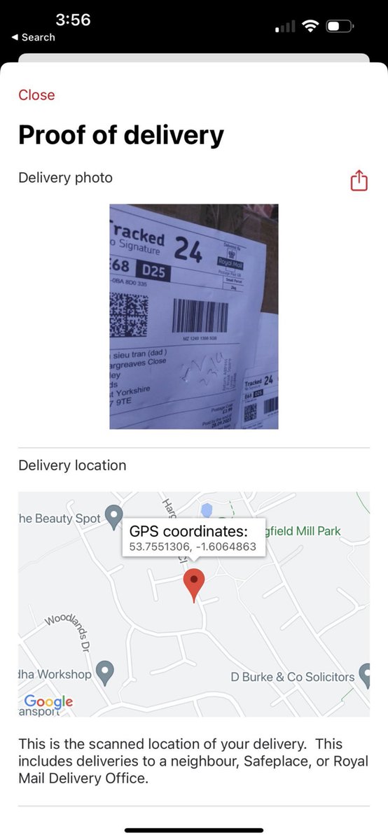 TracyTwT's tweet photo. @RoyalMailHelp item said it’s delivered, called my auntie and uncle they said been home all day , NTH arrived also asked next door 🤷‍♀️. 
This pic looks like is back of the van 
They are supposed to take it in the open door? https://t.co/H24HlgqezI