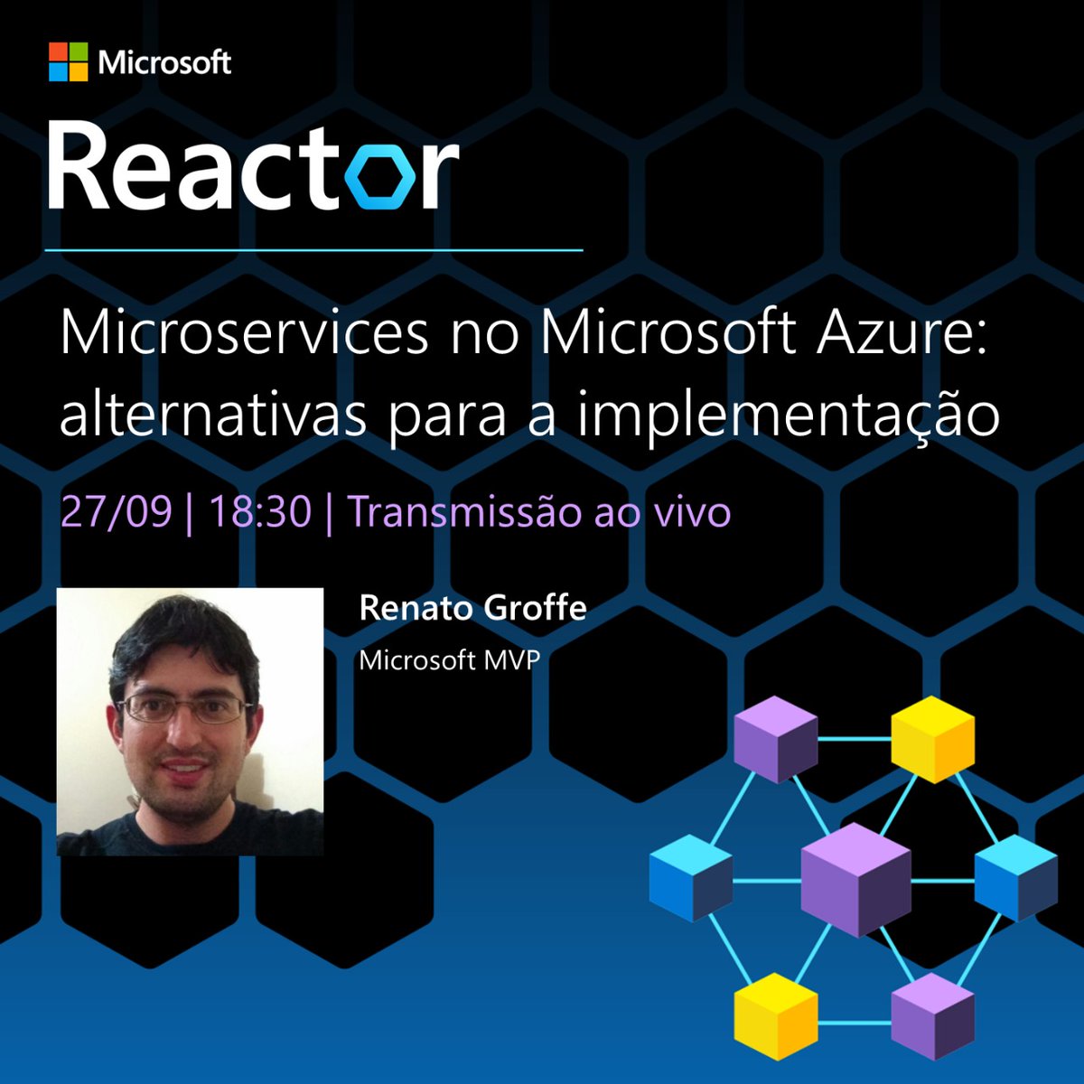 Microservices no #MicrosoftAzure: alternativas para a implementação, com <a href="/RenatoGroff/">Renato Groff</a>

🗓27/09 às 18h30

developer.microsoft.com/reactor/events…

#Containers, #Serverless, Platform as a Service #PaaS. São inúmeras as alternativas para implementação de #Microsserviços no Azure!

#ReactorSaoPaulo