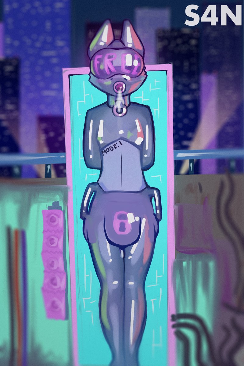 I've been interested in the kinks of drones and latex for a long time, but for some reason I haven't drawn on these topics yet. /An obedient drone ready to perform your sexual pleasures, and you don't have to think that there is a live furry inside, now it's just a public toy/