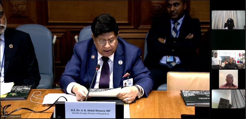 BDMOFA's tweet photo. HFM Dr. A. K. Abdul  Momen, MP launched ‘e-Quality Centre for Inclusive Innovation’ today during a side event #78UNGA @NY. Titled as ‘Envisioning a world with Zero Digital Divide through e-Quality Centre for Inclusive Innovation’ the event was organized jointly by MoFA &amp;  a2i. https://t.co/Ha6EjVhmdw