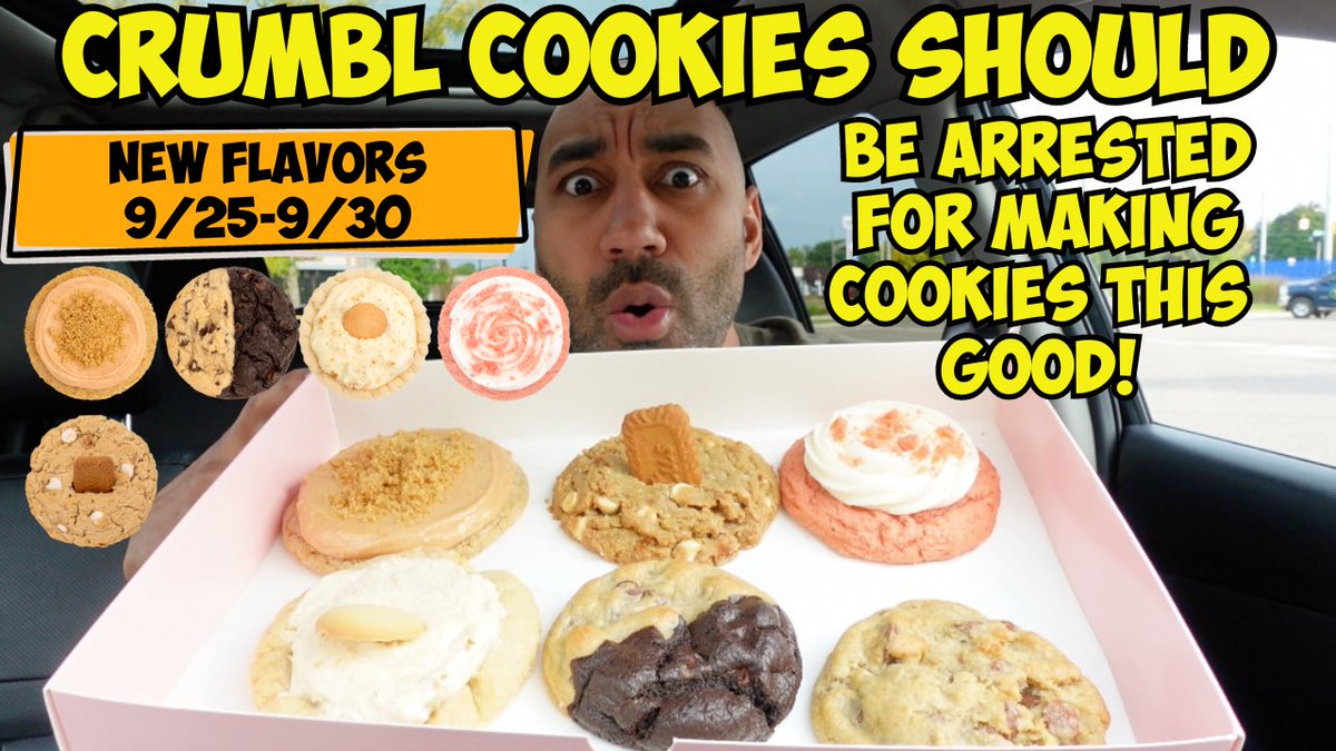 BigBen_New's tweet photo. @CrumblCookies aint playing with this week's flavors! Pumpkin Cheesecake, Brookie, Banana Cream Pie and More! Check out the Youtube Review - https://t.co/ZVOwjvOLma #crumbl #crumblcookies #crumblreview #tiktok #delicious #foodie #foodreview #cheatday #cheatmeal #cookie https://t.co/bNiBuoAwJv
