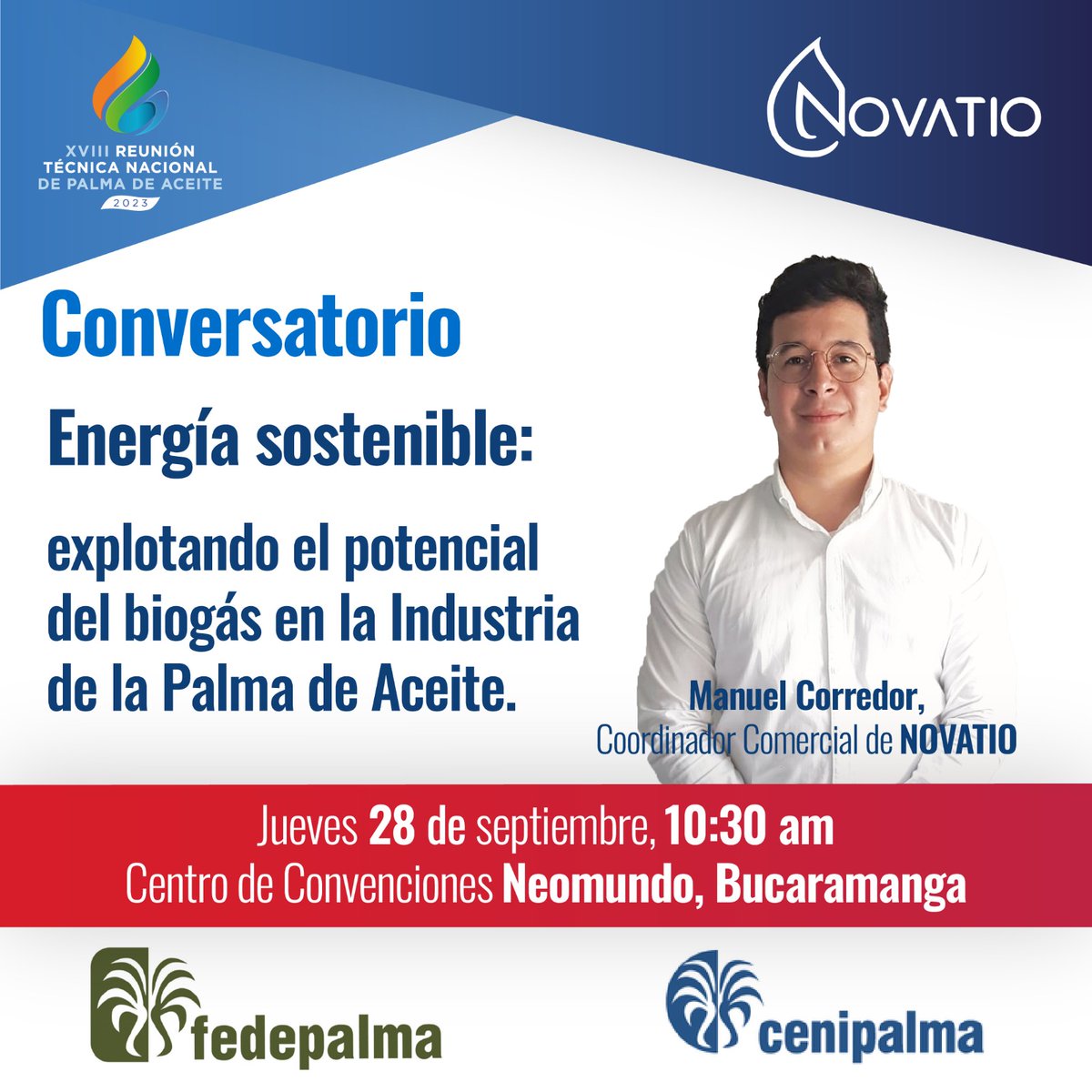 Aprenda más acerca de la generación de biogás y su influencia en la conferencia: "Energía sostenible, explotando el potencial del biogás en la Industria de la Palma de Aceite". Esta charla tendrá lugar en la #18ReuniónTécnica de <a href="/CenipalmaOrg/">Cenipalma</a> en el <a href="/NEOMUNDOBGA/">NeomundoBga</a> 🌱.