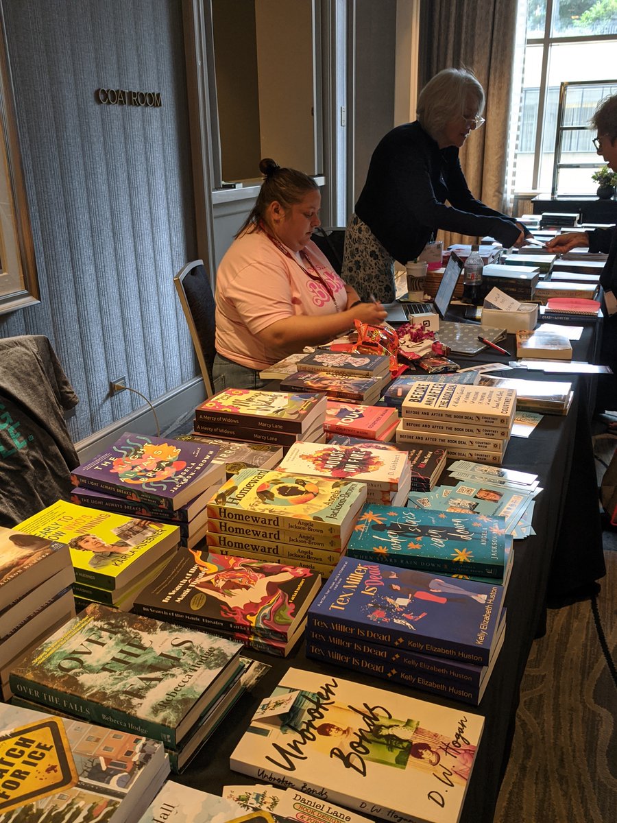 My novels on the bookstore table at the WFWA conference! @WFWA #WritingLife