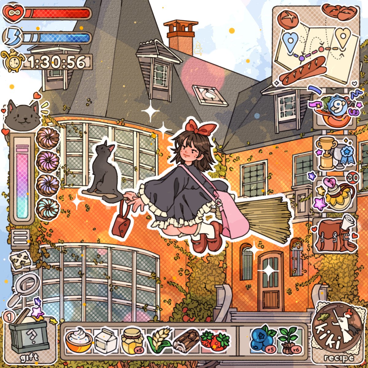 artimaking's tweet photo. how about kiki's delivery service, but as a game? 🍞 https://t.co/eJ7tQguhET