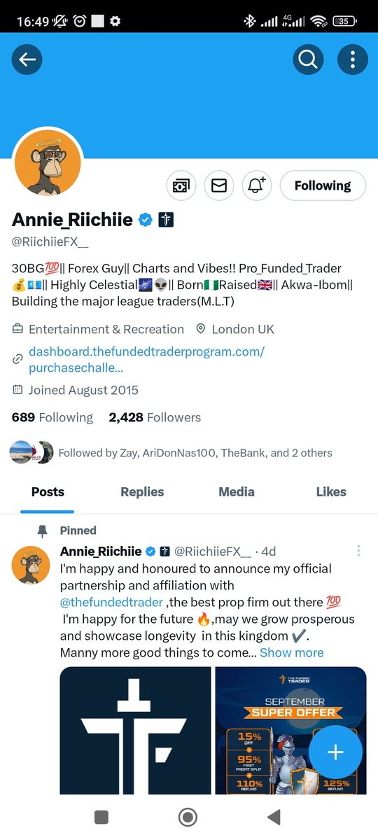 Oka4simon1's tweet photo. @AriDonFX1 @StanF_X @ImTheBanks @Zay_trades_fx @RiichiieFX__ @Diby_ICT Following all boss 
Please bless me https://t.co/oCCVqs7g7V