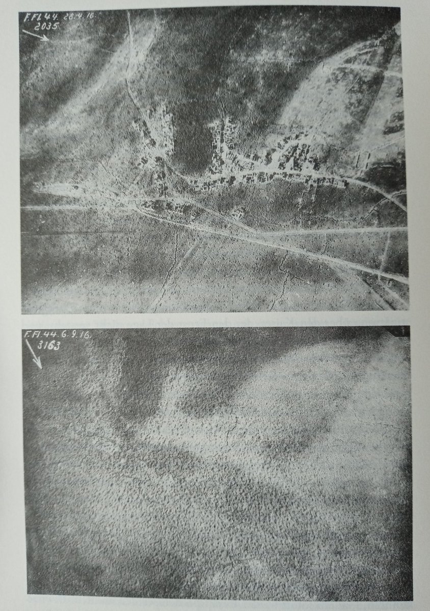 The total obliteration of the village of Fleury, #Verdun. The dates of these aerial photos are in the top left-hand corner #artillery #FWW #WW1