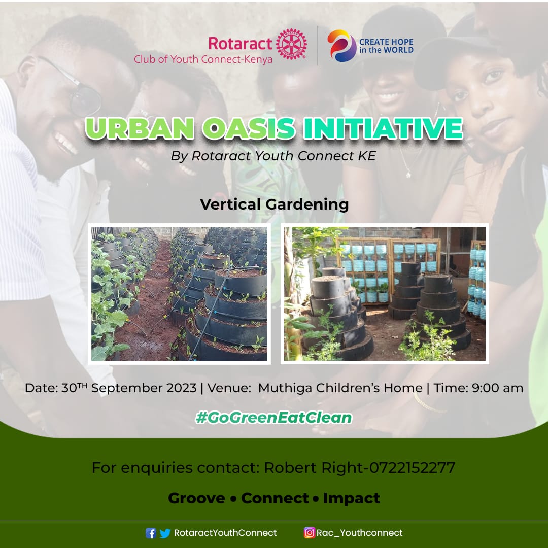 RAC_YConnect's tweet photo. Hello friends and family of rotary!
Firebomb🗯
Bomboooclat🔥🔥
Join us for our first project as we impact the community through ensuring food security for the vulnerable children through vertical gardening
Date- 30/9/23
Venue- muthiga children's home
#creathopeintheworld https://t.co/rOCZU8DTYS