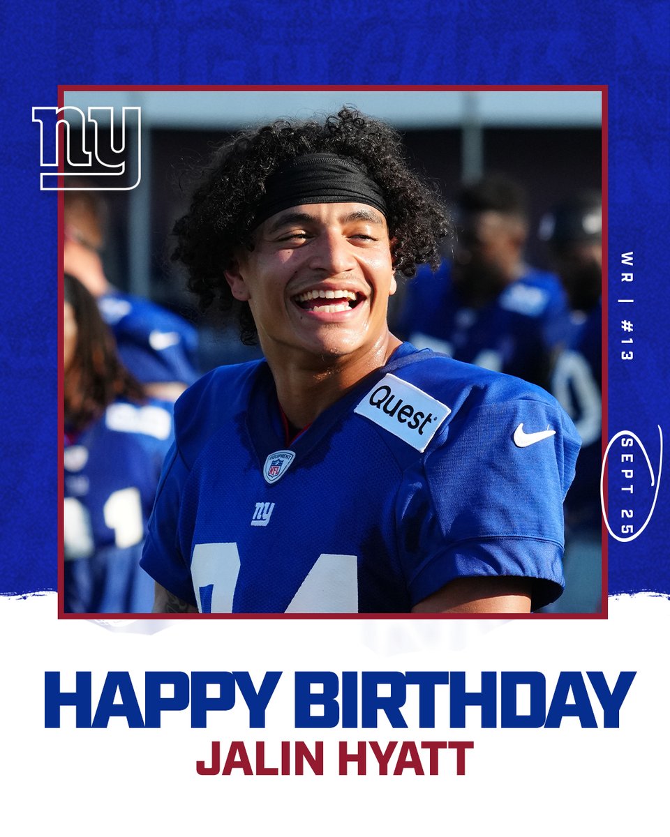 Giants's tweet photo. Happy Birthday, @jalinhyatt! 🎉😄 https://t.co/P4lRLCpIVW