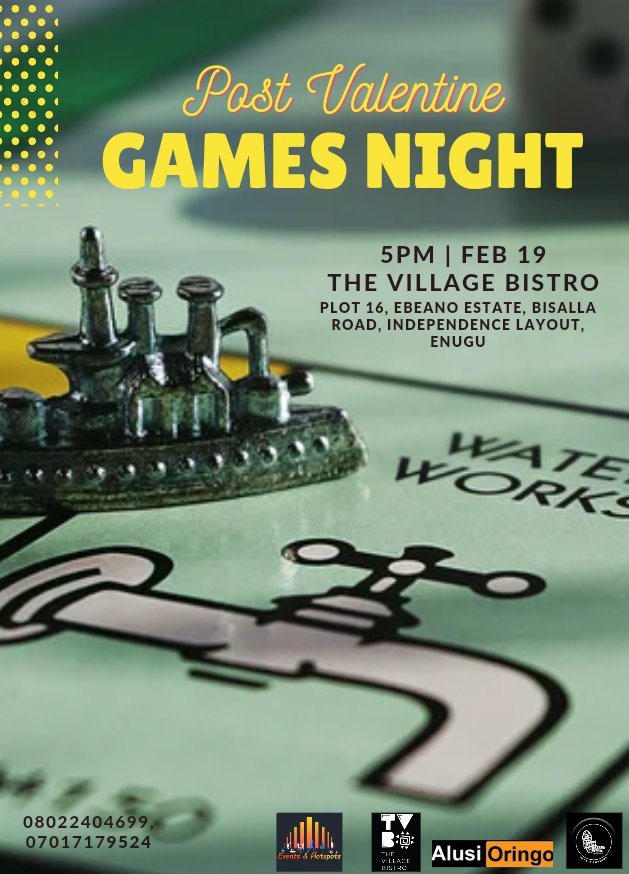 @thehikerstrail @EventsHotspots @DrOffShirt Do you like games...join @EventsHotspots for their fun games night..