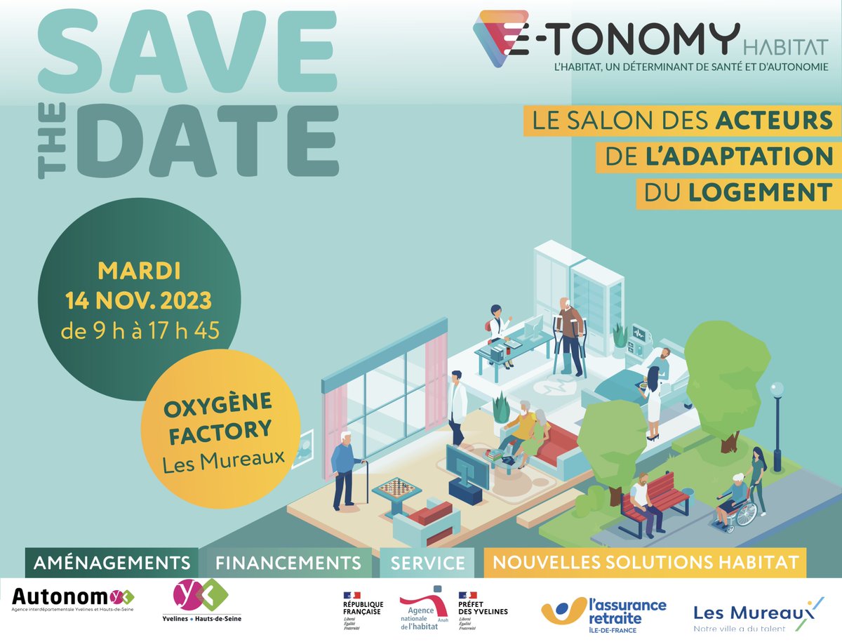 #ETONOMY HABITAT Les inscriptions visiteurs du salon E-TONOMY JOB sont ouvertes ! 👀

🗓 Le MARDI 14 NOVEMBRE  📍 Aux Mureaux, au Campus Oxygène Factory  🕘 De 9H à 17H45.

Pour vous inscrire, c’est par ici 👉 etonomy-habitat7892.vimeet.events/fr/register/74…

<a href="/hautsdeseinefr/">Département des Hauts-de-Seine</a> <a href="/Les_Yvelines/">Les Yvelines</a>