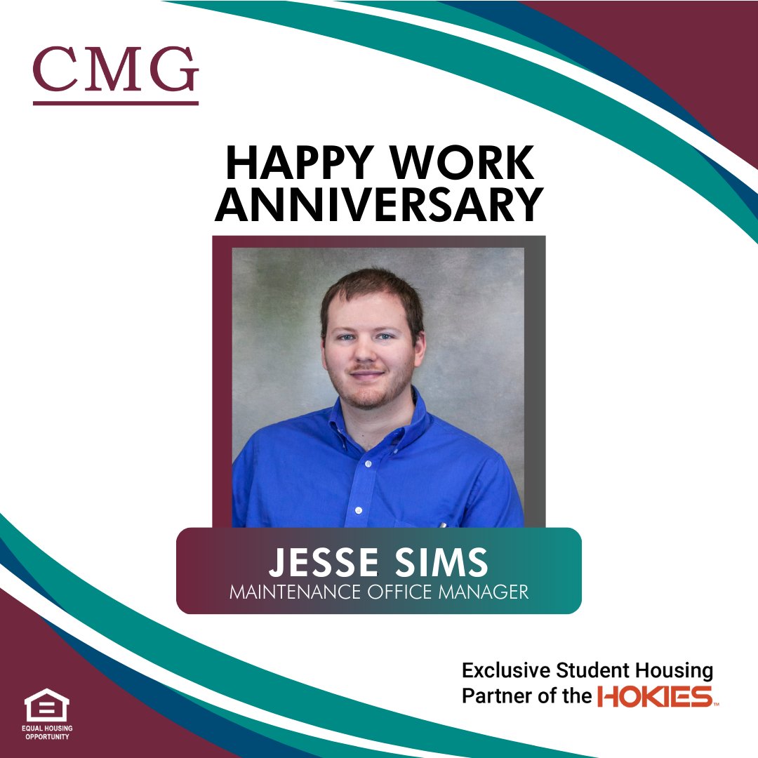 Happy 8th work anniversary to Jesse Sims, Maintenance Office Manager! Thanks for all your hard work for CMG Leasing!

Help congratulate Jesse by liking this post!

#cmgleasing #thisishome #blacksburgva #propertymanagment